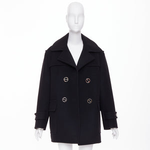 Gucci Women's Gucci G button wool double breasted coat - view 10