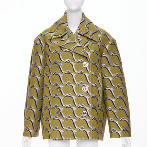 Gucci Women's Gucci Heron bird jacquard peacoat - view 1