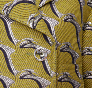 Gucci Women's Gucci Heron bird jacquard peacoat - view 2