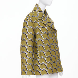 Gucci Women's Gucci Heron bird jacquard peacoat - view 3