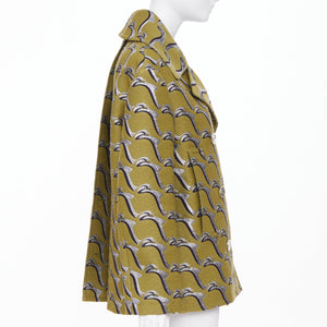 Gucci Women's Gucci Heron bird jacquard peacoat - view 4
