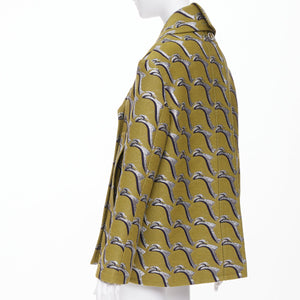 Gucci Women's Gucci Heron bird jacquard peacoat - view 6
