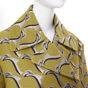 Gucci Women's Gucci Heron bird jacquard peacoat - view 7