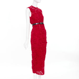 Prada Women's Prada 2022 Red Lace Sheath Dress - view 3