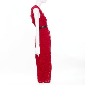 Prada Women's Prada 2022 Red Lace Sheath Dress - view 4