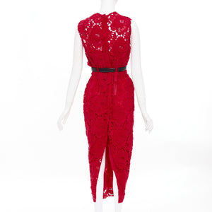 Prada Women's Prada 2022 Red Lace Sheath Dress - view 5