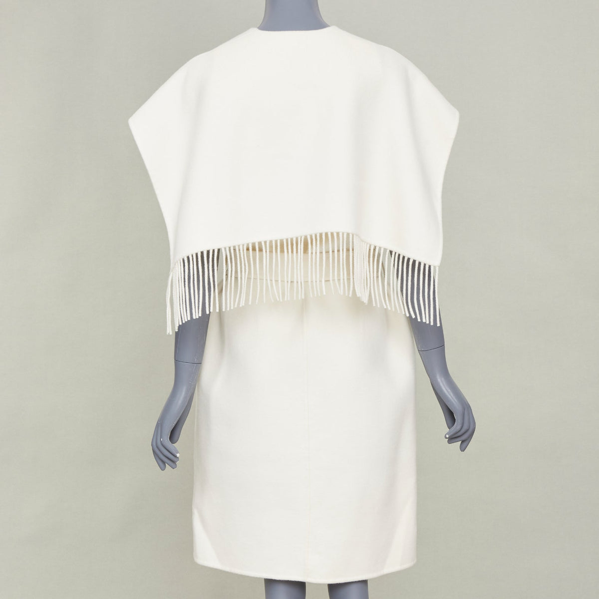 Women's Hermes White Cashmere Double Face Belted Coat