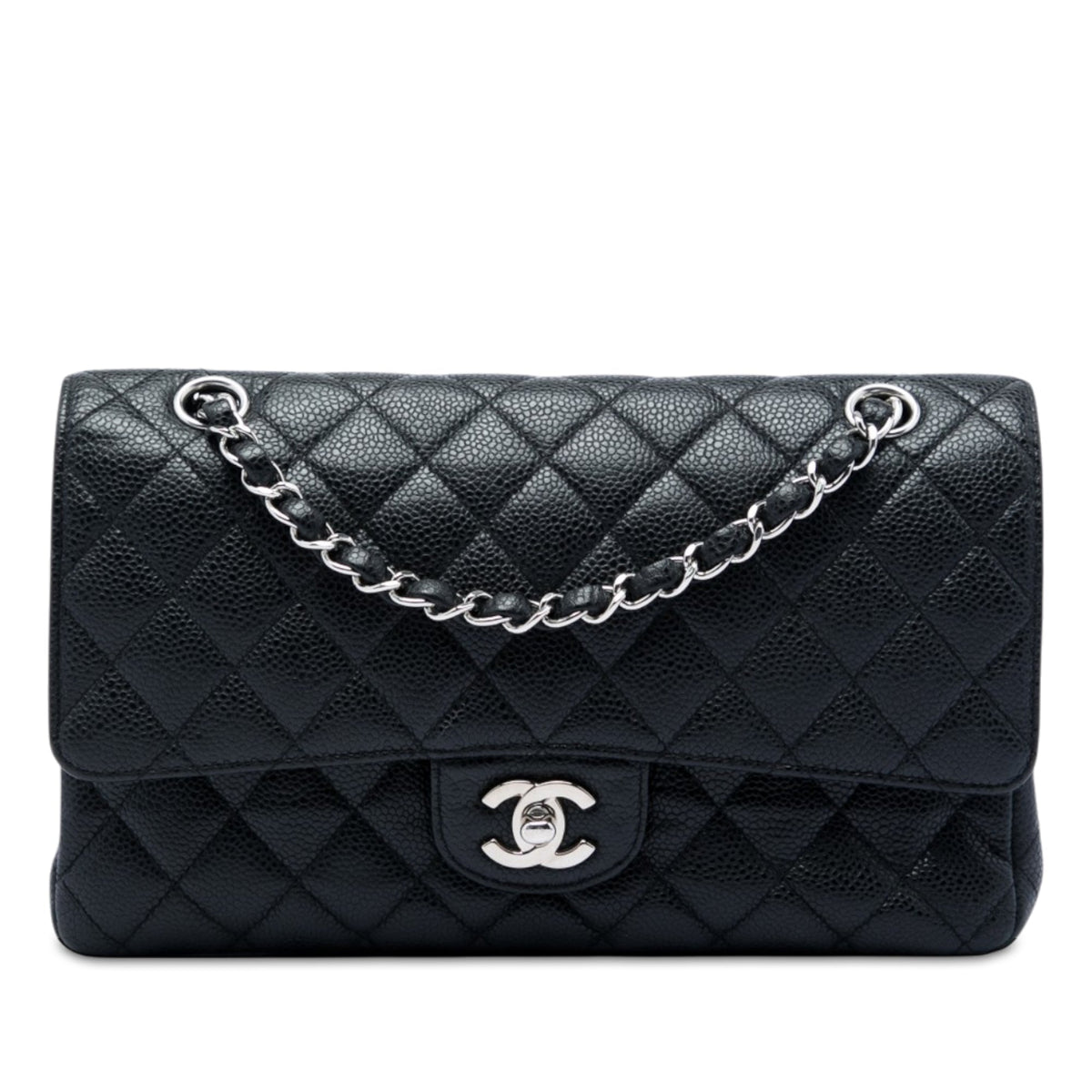 Chanel Classic Double Flap Bag Quilted Caviar Medium
