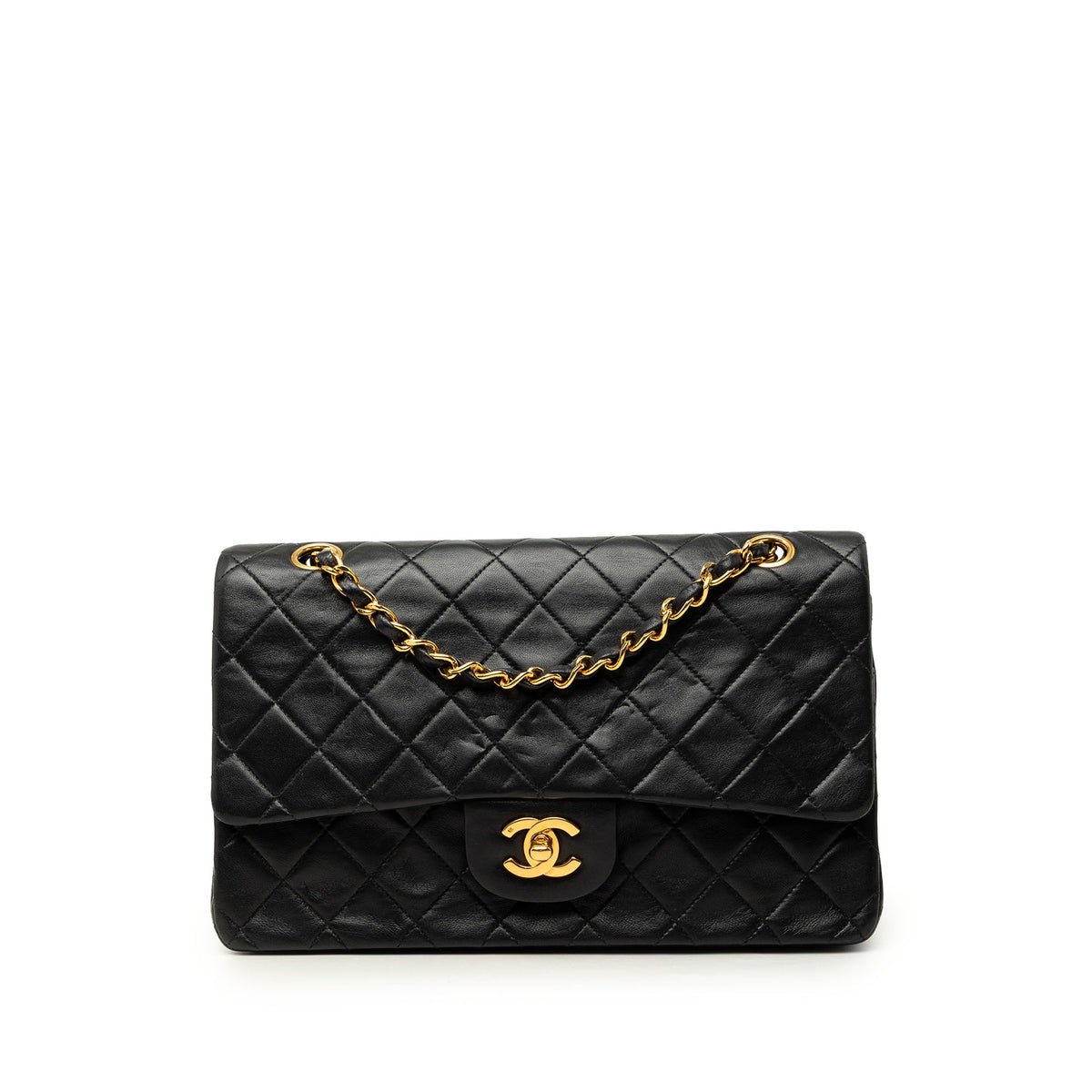 Chanel Vintage Classic Double Flap Bag Quilted Lambskin Medium