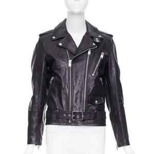 Saint Laurent Men's Saint Laurent 2016 Black Leather L17 Buckled Biker Jacket - view 3