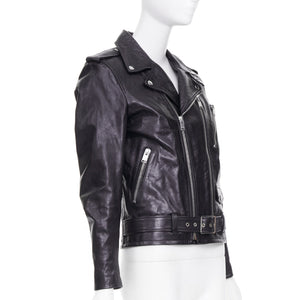 Saint Laurent Men's Saint Laurent 2016 Black Leather L17 Buckled Biker Jacket - view 4