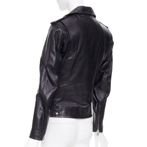 Saint Laurent Men's Saint Laurent 2016 Black Leather L17 Buckled Biker Jacket - view 7