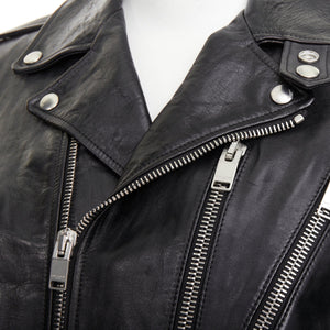 Saint Laurent Men's Saint Laurent 2016 Black Leather L17 Buckled Biker Jacket - view 8