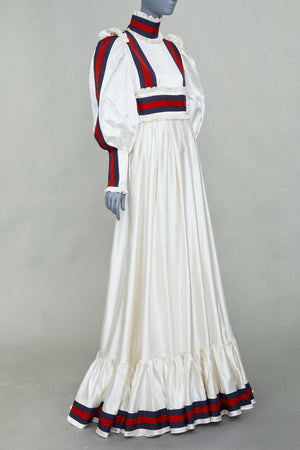 Gucci Women's Gucci 2022 Runway White Victorian Silk Duchesse Gown - view 3