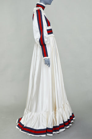 Gucci Women's Gucci 2022 Runway White Victorian Silk Duchesse Gown - view 4