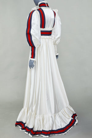 Gucci Women's Gucci 2022 Runway White Victorian Silk Duchesse Gown - view 6