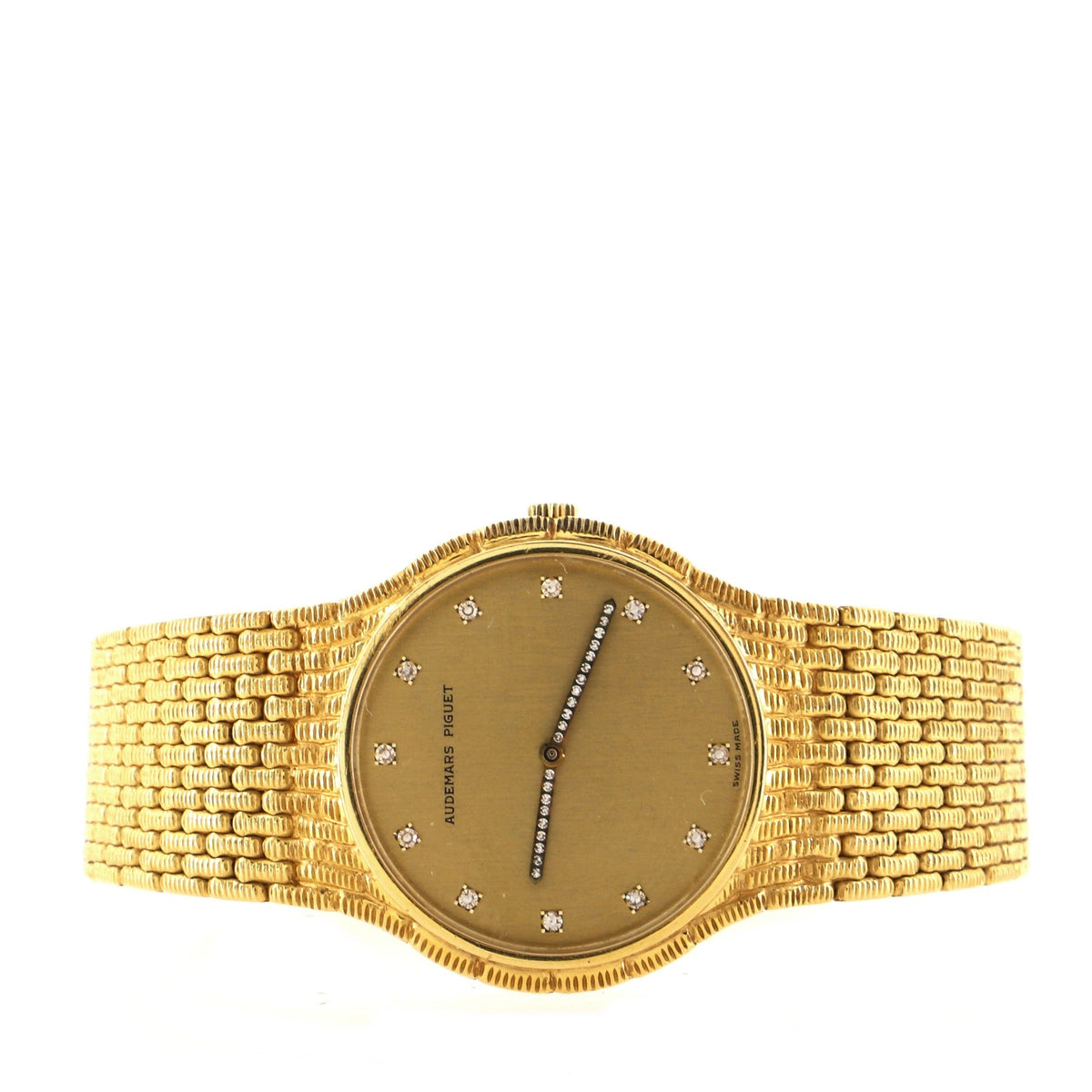 Cobra Round Quartz Watch Yellow Gold with Diamond Markers and Hands 30