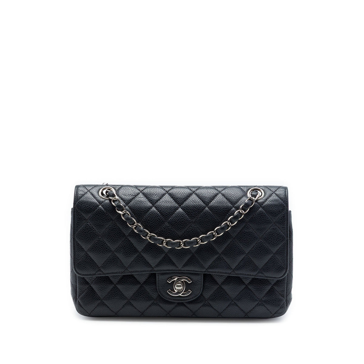 Chanel Classic Double Flap Bag Quilted Caviar Medium