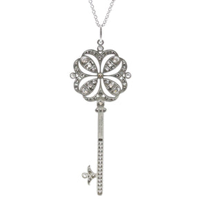 Tiffany & Co. Keys Pendant Necklace 18K Rose Gold and 18K White Gold with Diamond - view 2