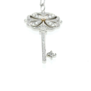 Tiffany & Co. Keys Pendant Necklace 18K Rose Gold and 18K White Gold with Diamond - view 4
