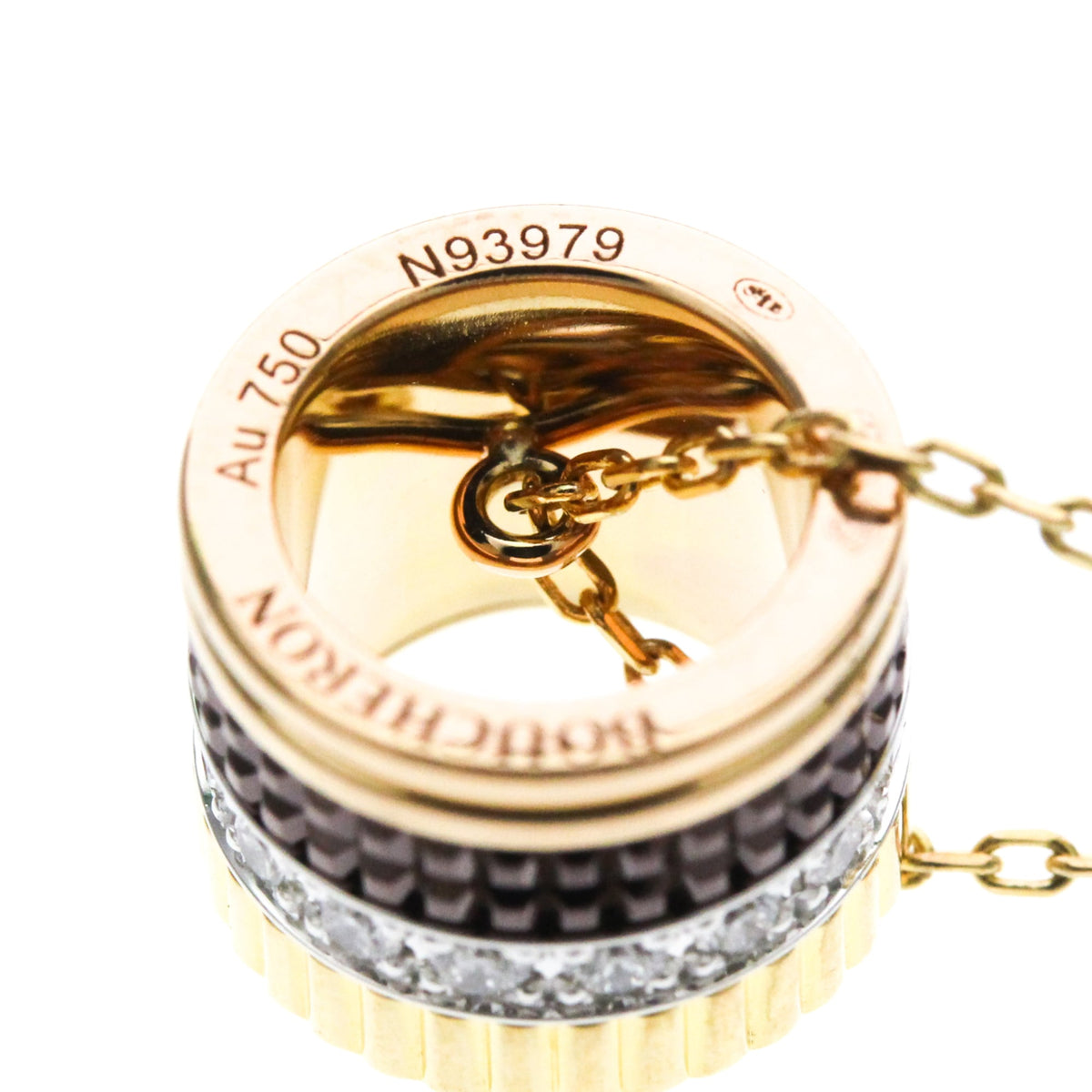 Pendant Necklace with Diamond 18K Tricolor Gold