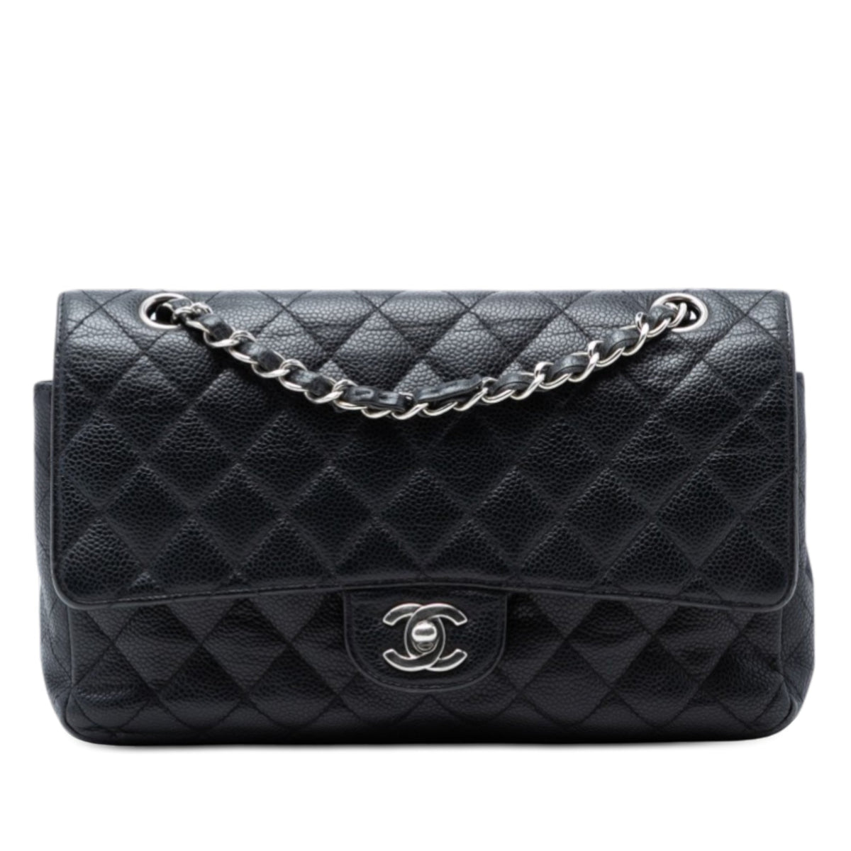 Chanel Classic Double Flap Bag Quilted Caviar Medium