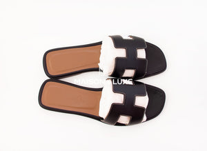 Hermes Hermes Women's Black Oran Sandal Slipper 37 Shoes - view 4