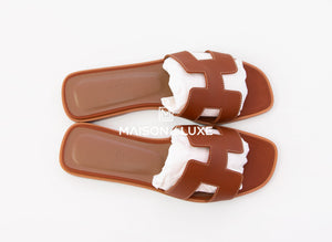 Hermes Hermes Women's Gold Oran Sandal Slipper 38 Shoes - view 4