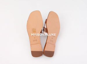 Hermes Hermes Women's Gold Oran Sandal Slipper 38 Shoes - view 5