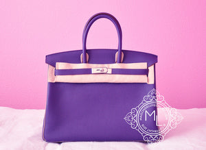 Hermes Hermes Iris Purple + Gris Gray Bicolor Togo Birkin 35 cm - view 1