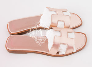 Hermes Hermes Womens Gold Oran Sandal Slipper 36.5 Shoes - view 3