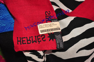 Hermes Hermes "Zebra Pegasus" Pink Blue Cashmere 140 GM Shawl Scarf - view 6
