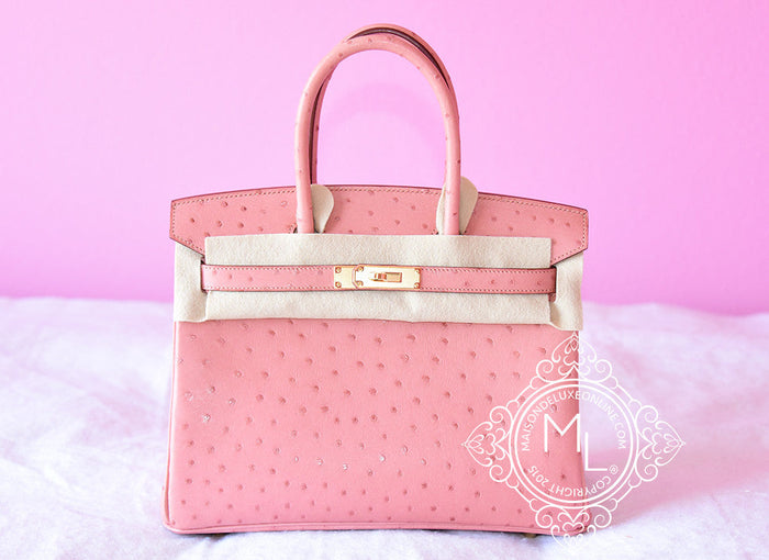 Hermes Hermes Pink Terre Cuite GHW Ostrich Birkin 30 Handbag