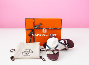 Hermes Hermes Women's Burgundy Corfou Sandal Slipper 37 Shoes - view 1