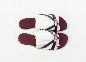 Hermes Hermes Women's Burgundy Corfou Sandal Slipper 37 Shoes - view 3