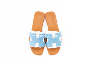 Hermes Hermes Women's Denim Blue Clair Oran Sandal 37 - view 3