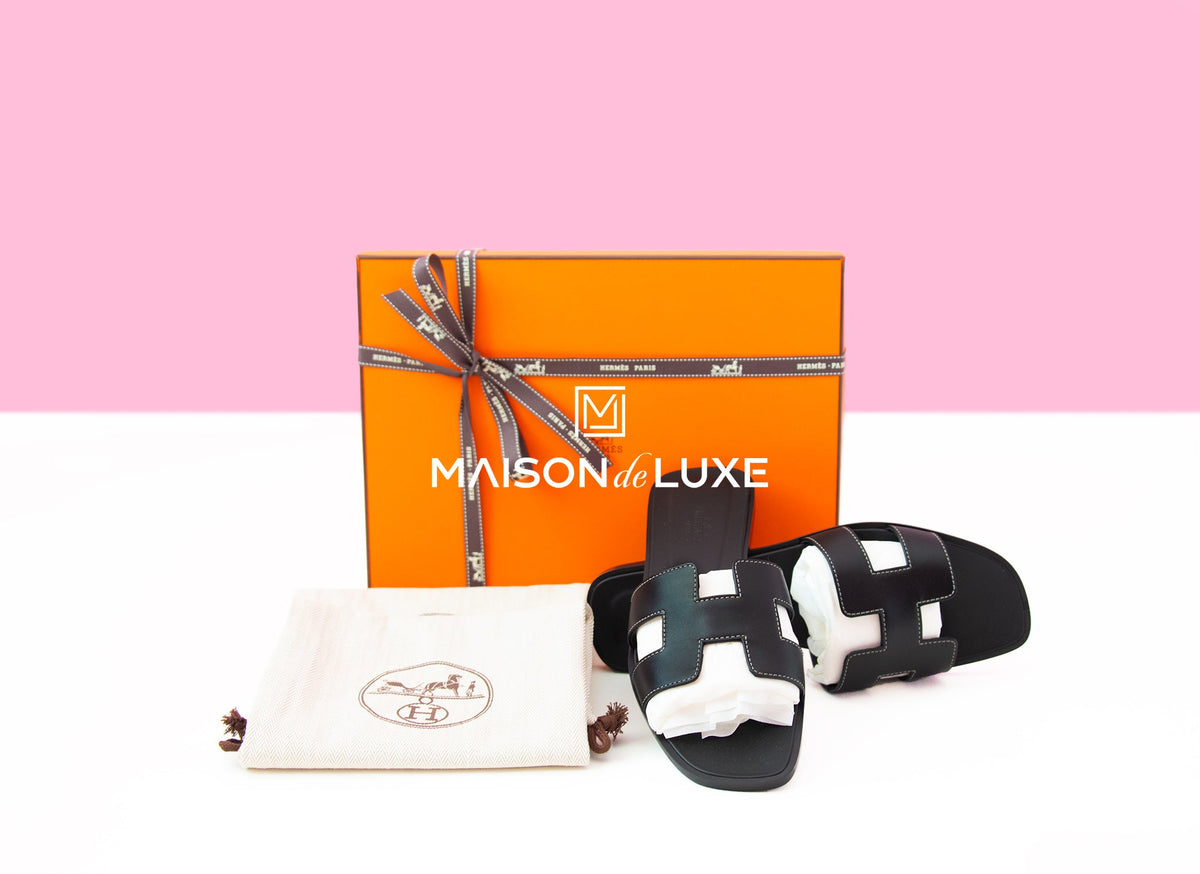 Hermes Hermes Women's Black Oran Sandal 38