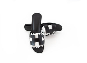 Hermes Hermes Women's Black Oran Sandal 38 - view 2