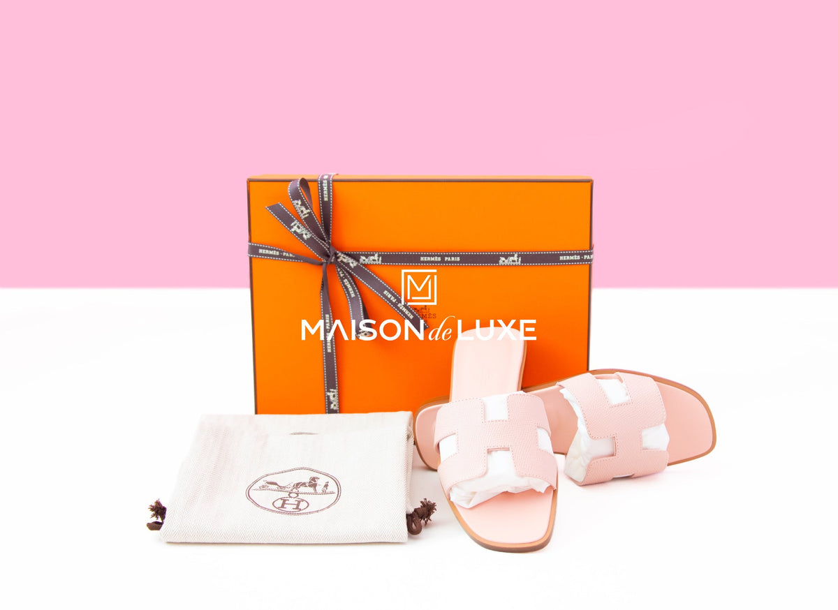 Hermes Hermes Women's Rose Pale Oran Sandal 37