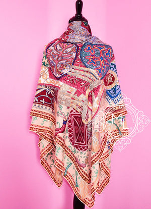 Hermes Hermes "Cavaliers du Caucase" Pale Rose Pink Cashmere 140 GM Shawl - view 11