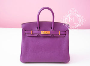 Hermes Hermes Pre-owned Hermes Anemone Togo Gold Hardware Birkin 25 Handbag - view 1
