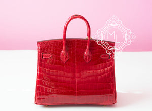 Hermes Hermes Braise Red Crocodile Birkin 25 Handbag - view 6