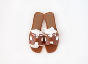 Hermes Hermes Women's Gold Oran Sandal Slipper 37 Shoes - view 3