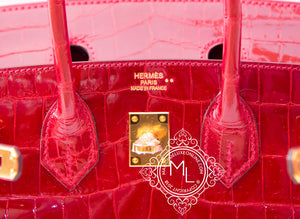 Hermes Hermes Braise Red Crocodile Birkin 25 Handbag - view 11