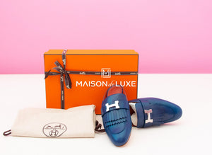 Hermes Hermes Women's Blue Maritime Rivoli 37 Mule Shoes - view 1