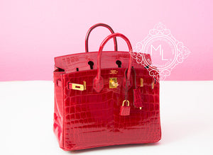 Hermes Hermes Braise Red Crocodile Birkin 25 Handbag - view 2