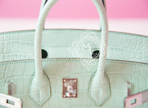 Hermes Hermes Green Vert d'eau Crocodile Birkin 25 Handbag - view 8