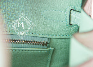 Hermes Hermes Green Vert d'eau Crocodile Birkin 25 Handbag - view 9