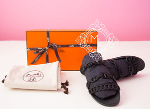 Hermes Hermes Womens Rivage Jelly Black Sandal Slipper 38 Shoes - view 1