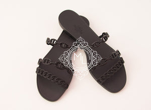 Hermes Hermes Womens Rivage Jelly Black Sandal Slipper 38 Shoes - view 4